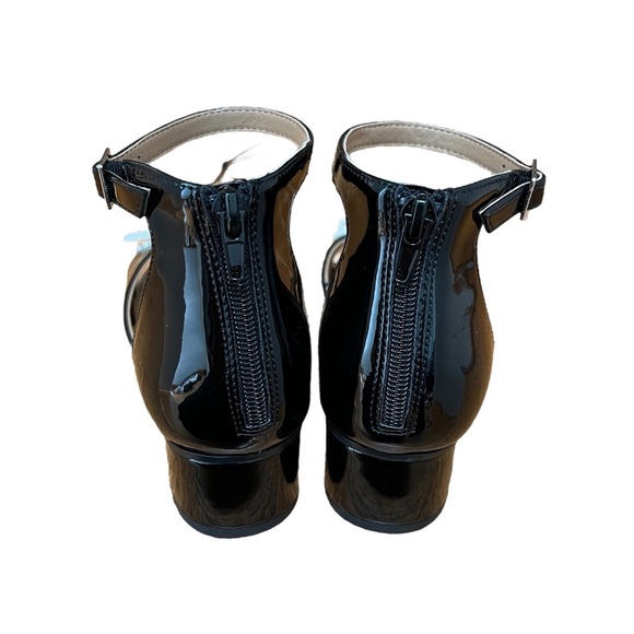 DV Dolce Vita Pearl Bow Black Patent Ankle-Strap Block Heeled Sandal - Size 5 - Picture 4 of 6